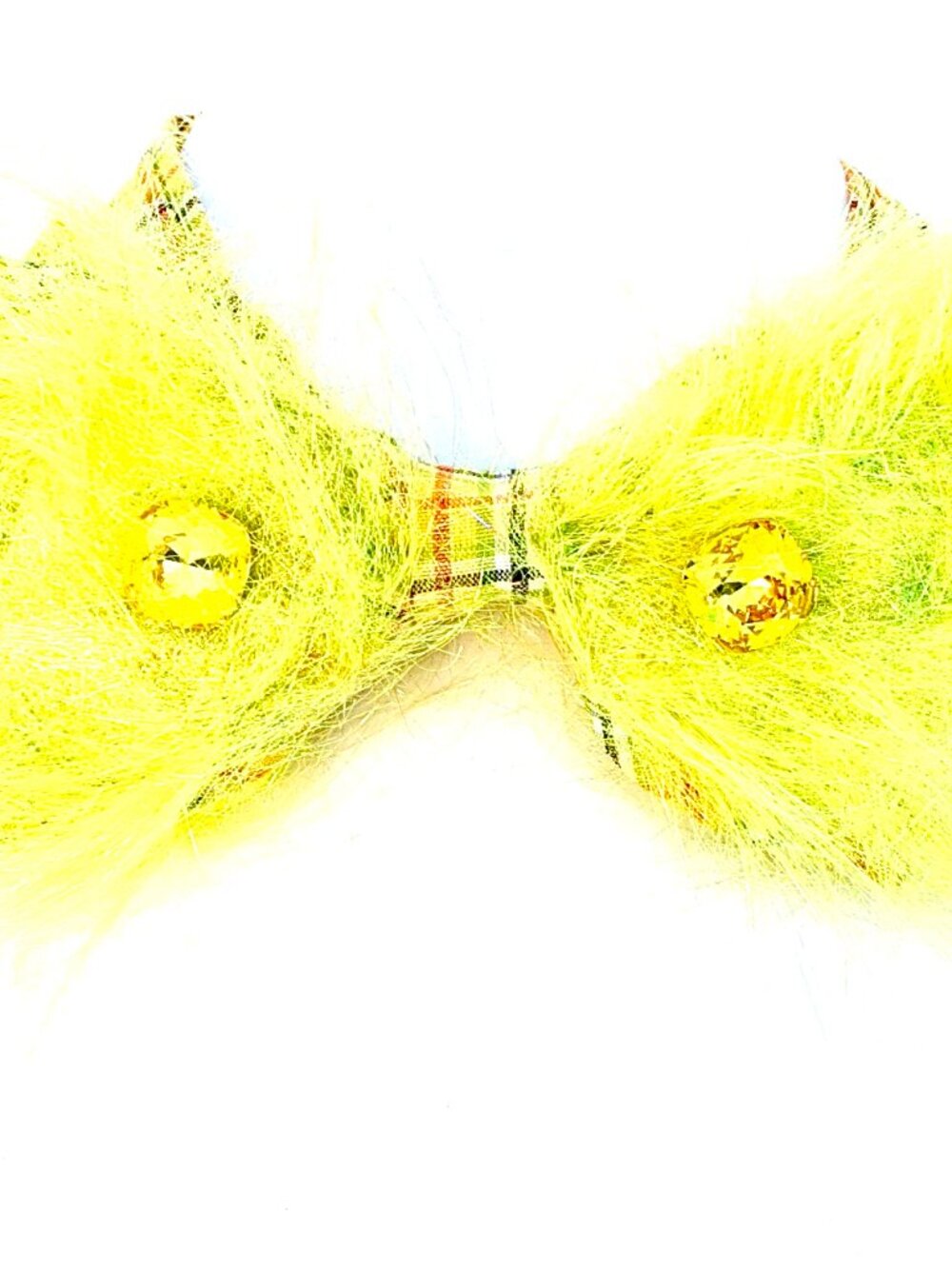 GASOLINE GLAMOUR YELLOW FUZZ BOW TIE 🎀 👔 💛